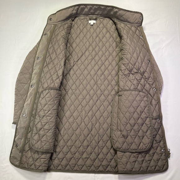 Garnet Hill Women's Quilted Car Coat Chocolate Brown Puffer Jacket - 8 - Picture 6 of 8